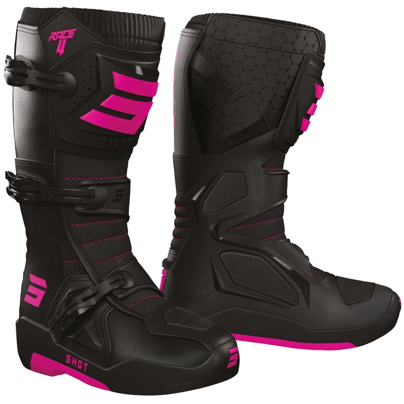Shot Race 4 motorističke čizme crno-fluo roze