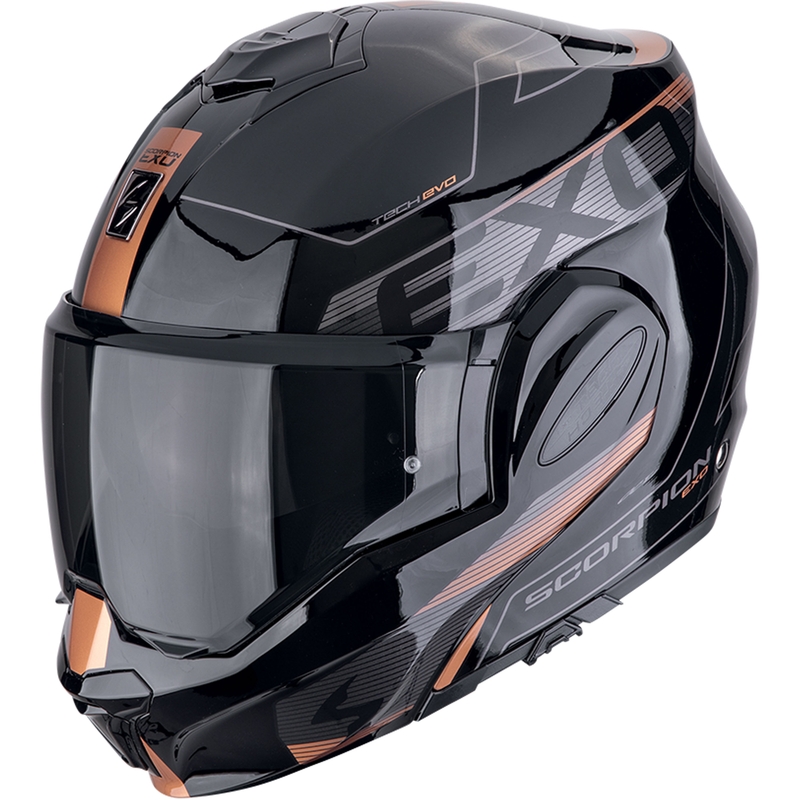 Motociklistička kaciga na preklop Scorpion EXO-TECH EVO TRAVELER crno-bakrena