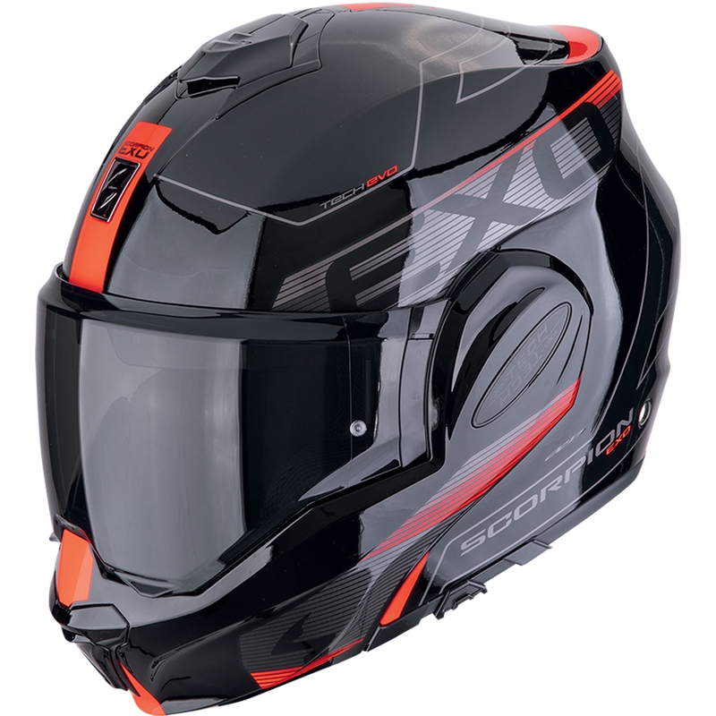 Motoristička kaciga na preklop Scorpion EXO-TECH EVO TRAVELER crno-crvena