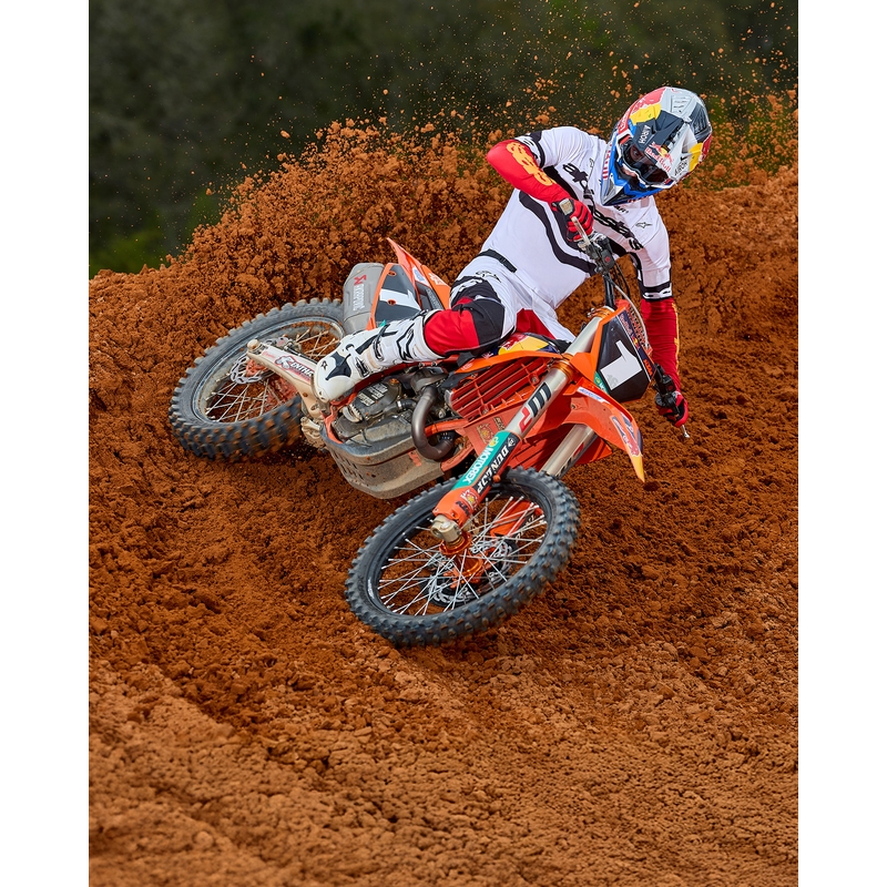 Alpinestars Techstar motocross dres ograničenog izdanja, tamnocrno-bijelo-fluo crveno-narančasta