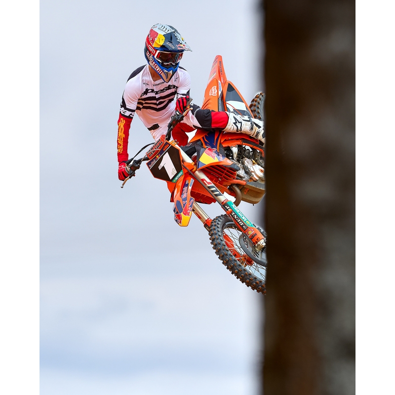 Alpinestars Techstar motocross dres ograničenog izdanja, tamnocrno-bijelo-fluo crveno-narančasta