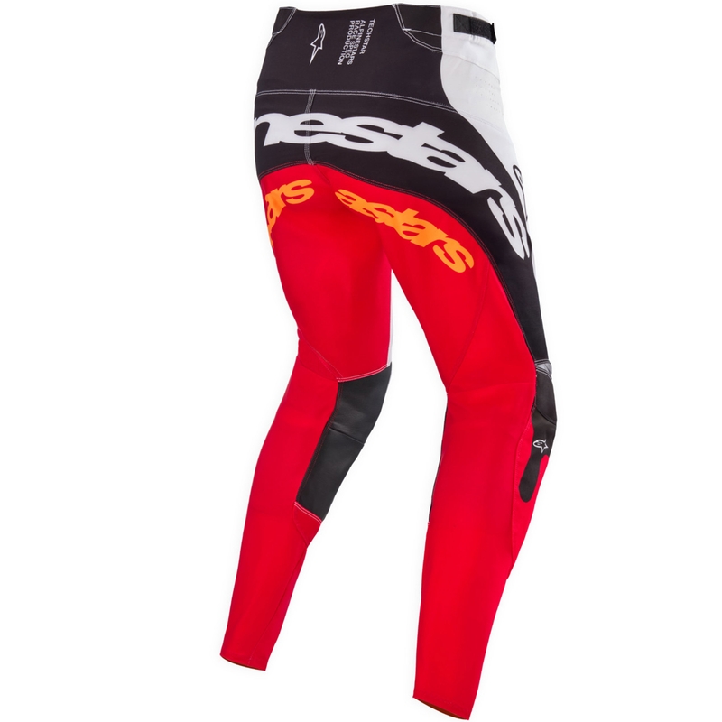 Alpinestars Techstar motocross hlače limitirano izdanje Tamno crno-bijelo-fluo crveno-narančaste