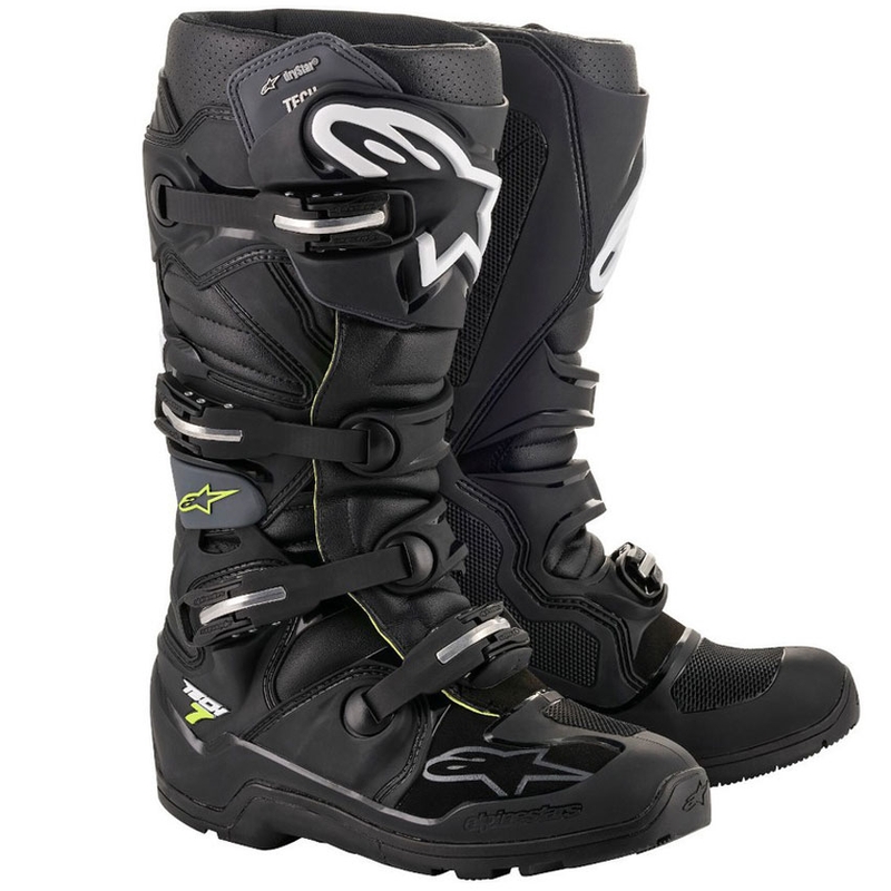 Alpinestars Tech 7 Enduro Drystar motociklističke čizme crno-sive-fluo žute