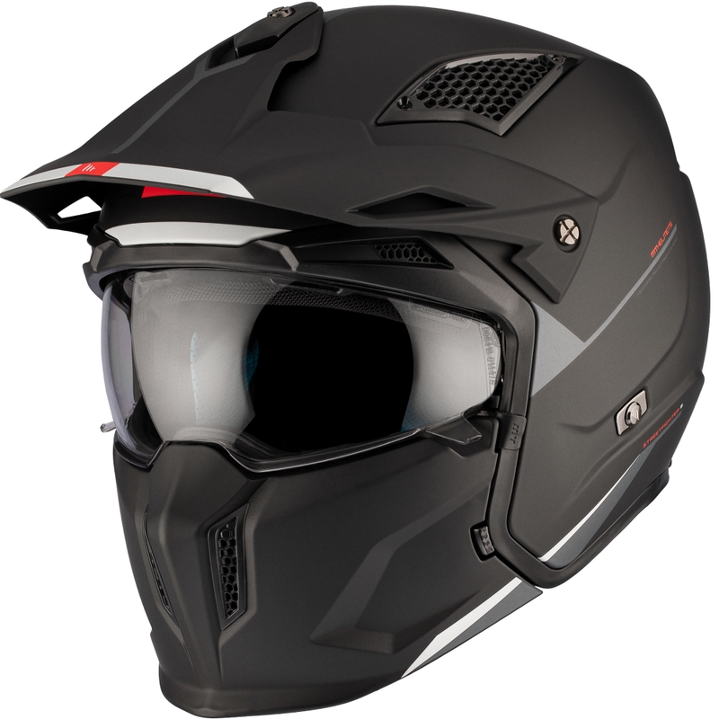 Otvorena kaciga s maskom MT Streetfighter SV S Solid A1 crna mat