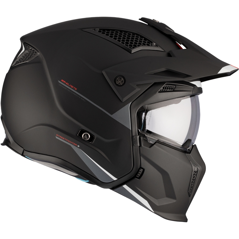 Otvorena kaciga s maskom MT Streetfighter SV S Solid A1 crna mat