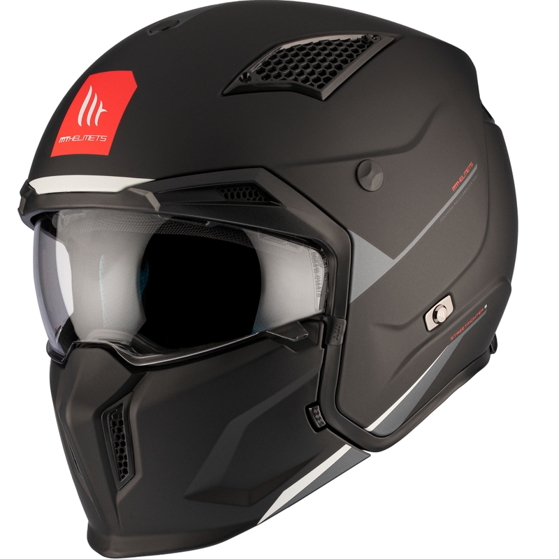 Otvorena kaciga s maskom MT Streetfighter SV S Solid A1 crna mat