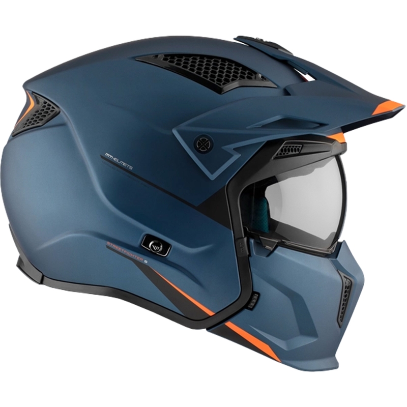 Otvorena kaciga s maskom MT Streetfighter SV S Solid A7 mat plava