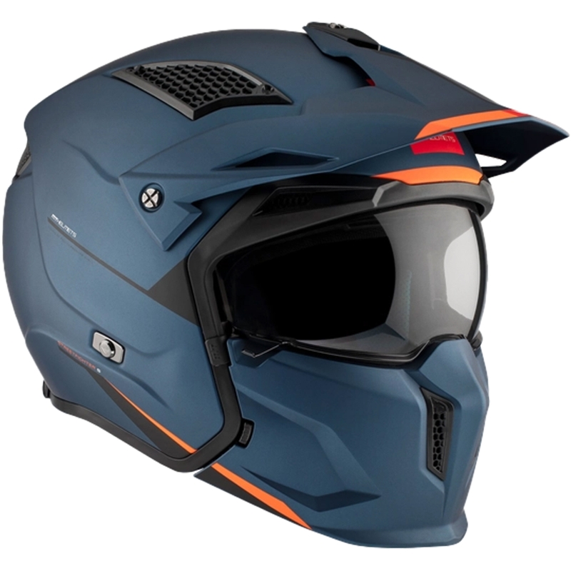 Otvorena kaciga s maskom MT Streetfighter SV S Solid A7 mat plava