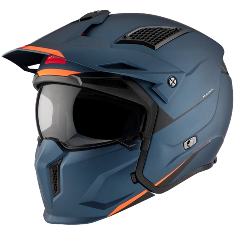 Otvorena kaciga s maskom MT Streetfighter SV S Solid A7 mat plava
