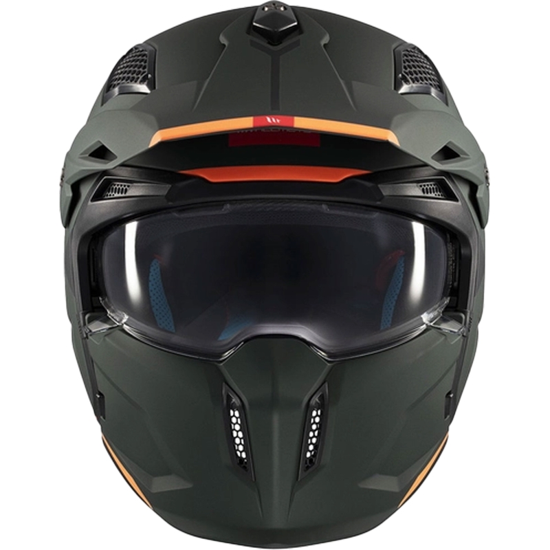 Otvorena kaciga s maskom MT Streetfighter SV S Solid A6 mat zelena