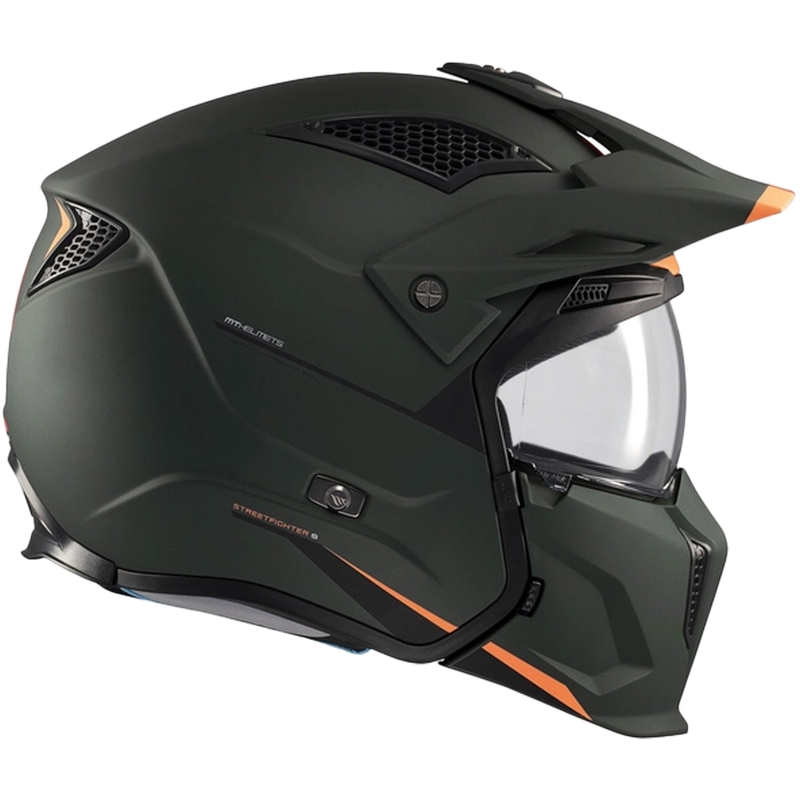 Otvorena kaciga s maskom MT Streetfighter SV S Solid A6 mat zelena