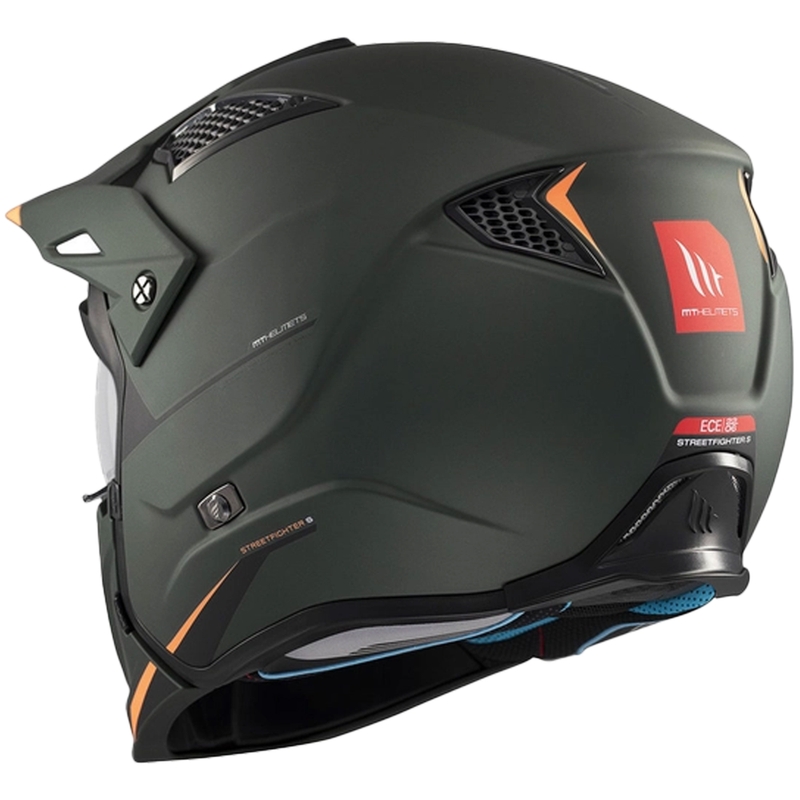 Otvorena kaciga s maskom MT Streetfighter SV S Solid A6 mat zelena