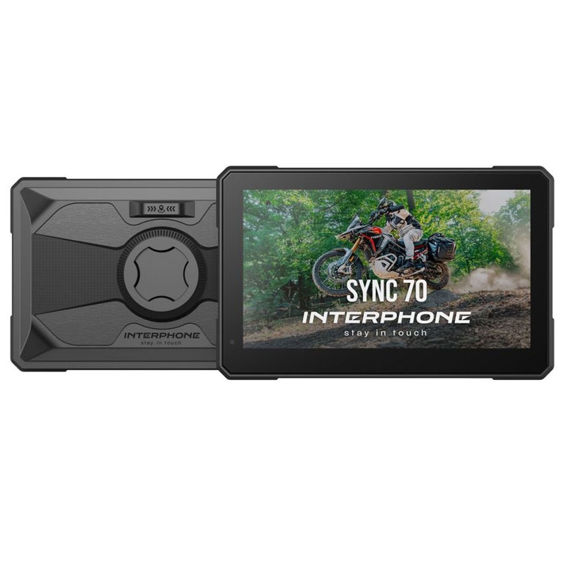 Interfon SYNC70 ESSENTIAL s Apple CarPlay i Android Auto zaslonom za motocikle