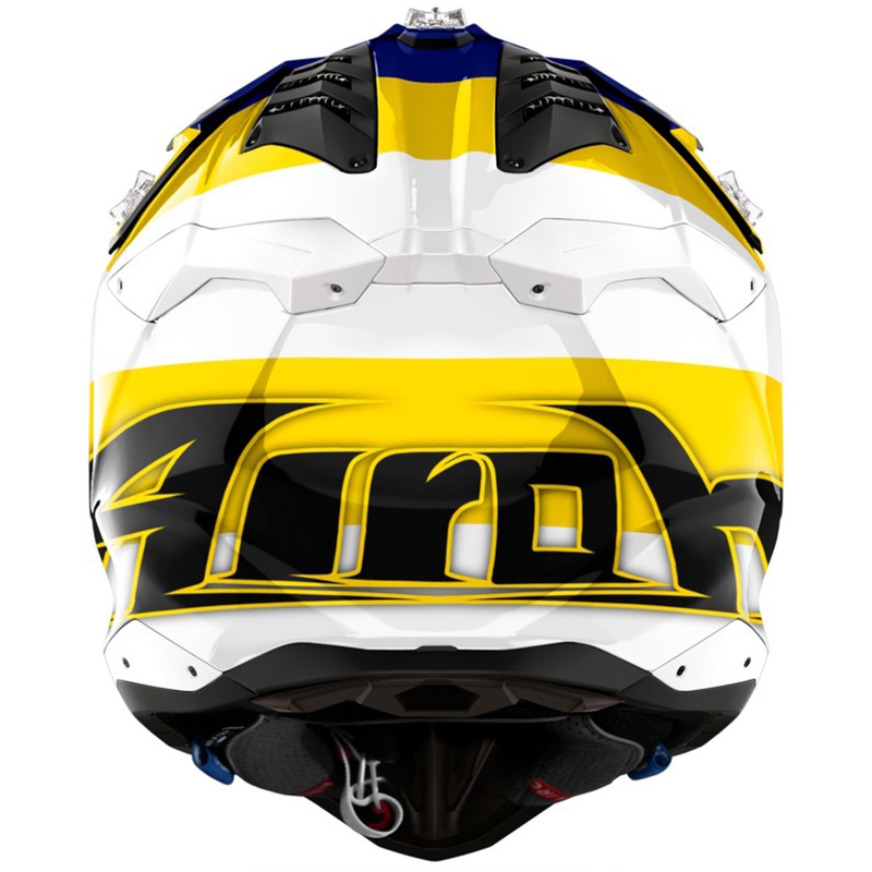 Airoh Aviator 3 Monarch motocross kaciga plavo-žuta sjajna