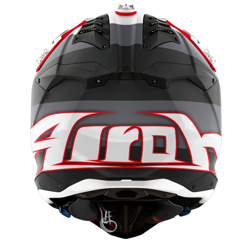 Motokros kaciga Airoh Aviator 3 Monarch sivo-crvena mat