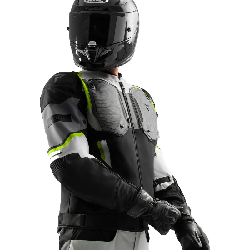 Rebelhorn Borg II motociklistička jakna crno-sivo-fluo žuta