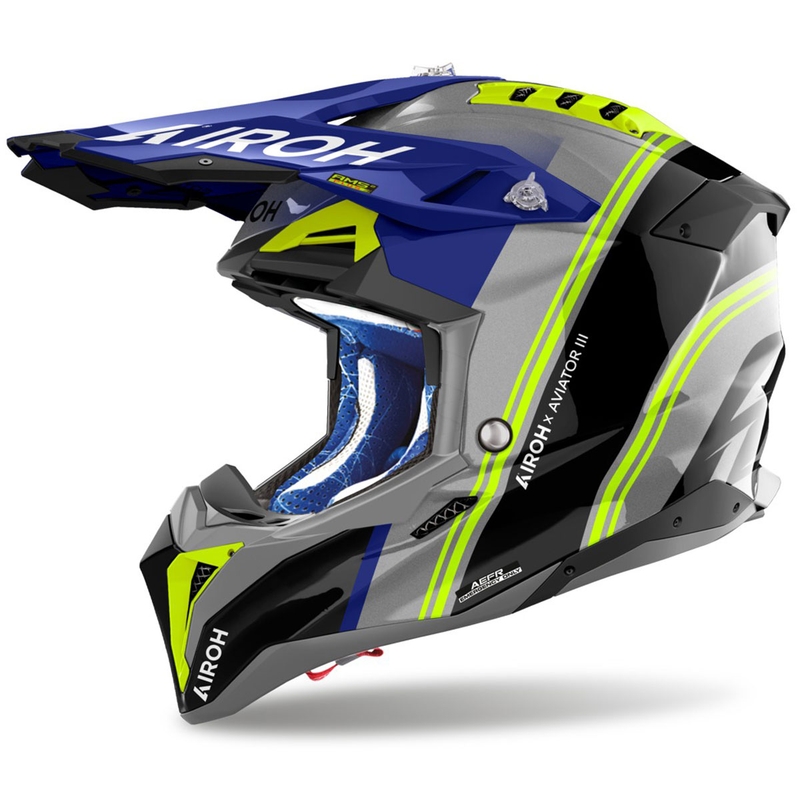 Motokros kaciga Airoh Aviator 3 Hima plava sjajna