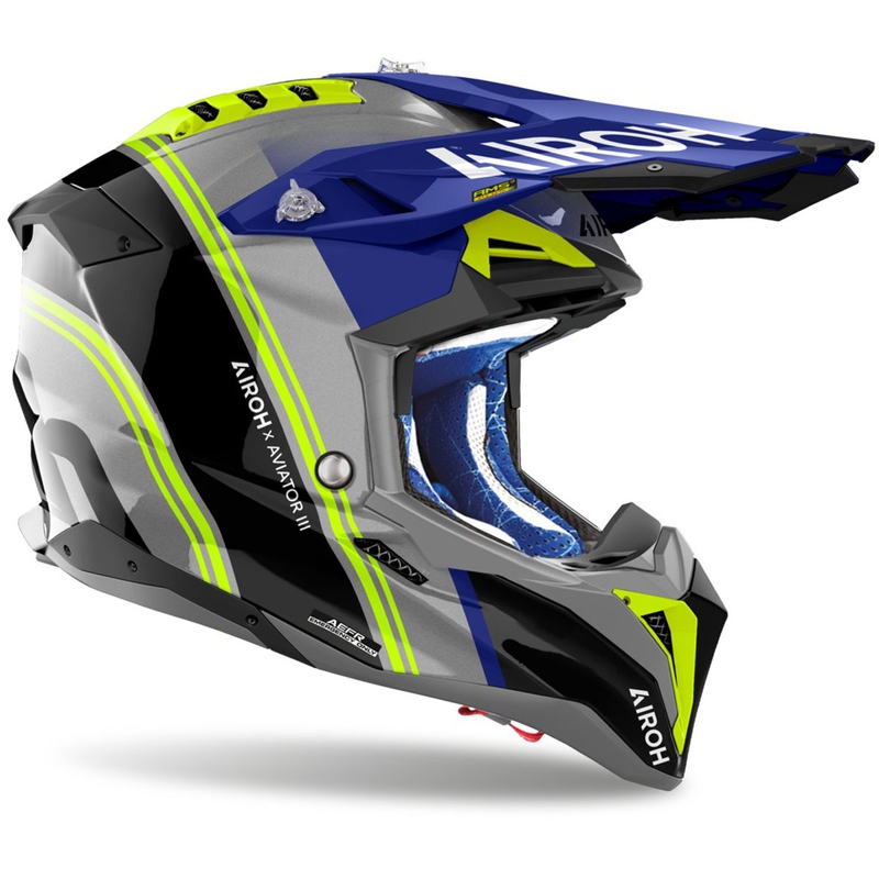 Motokros kaciga Airoh Aviator 3 Hima plava sjajna