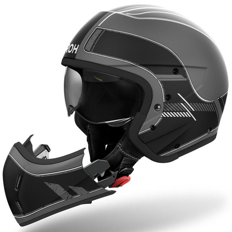 Modularna motociklistička kaciga Airoh J110 Raster mat crna