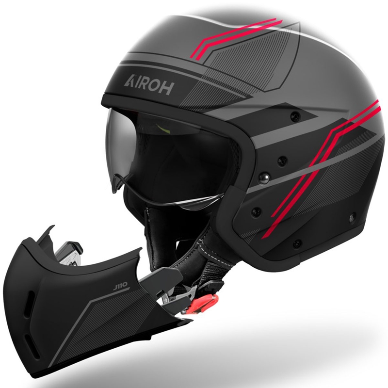 Modularna motociklistička kaciga Airoh J110 Slim mat crvena