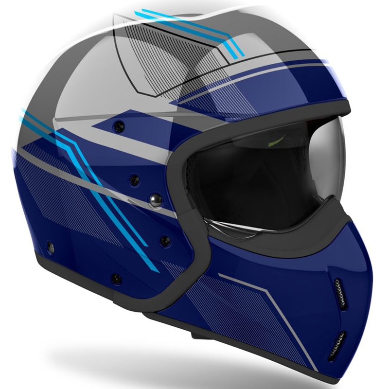 Modularna motociklistička kaciga Airoh J110 Slim, sjajno plava