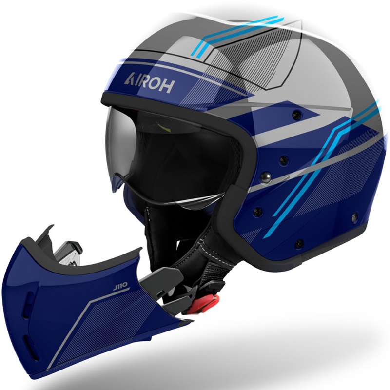 Modularna motociklistička kaciga Airoh J110 Slim, sjajno plava