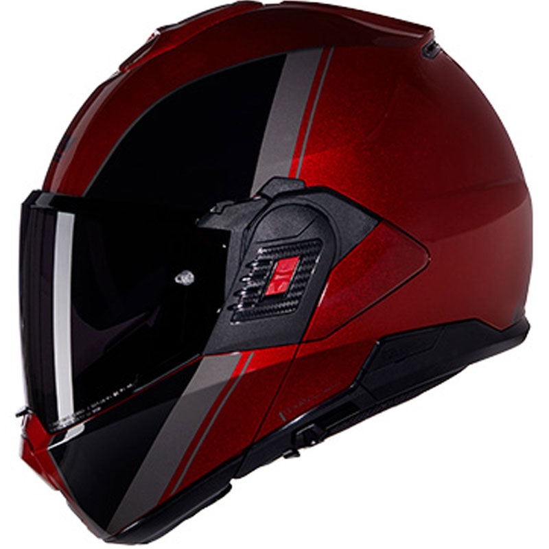 Preklopna motociklistička kaciga Nolan N120-1 Verniciatura Speciale N-COM 344 crno-crvena