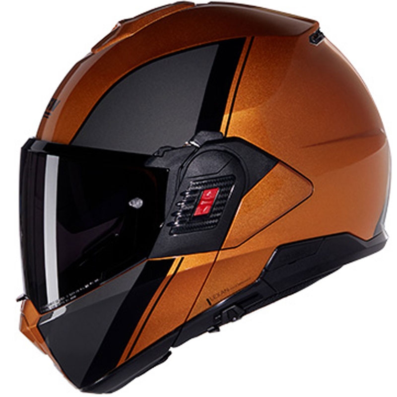 Preklopna motociklistička kaciga Nolan N120-1 Verniciatura Speciale N-COM 342 oker-crna