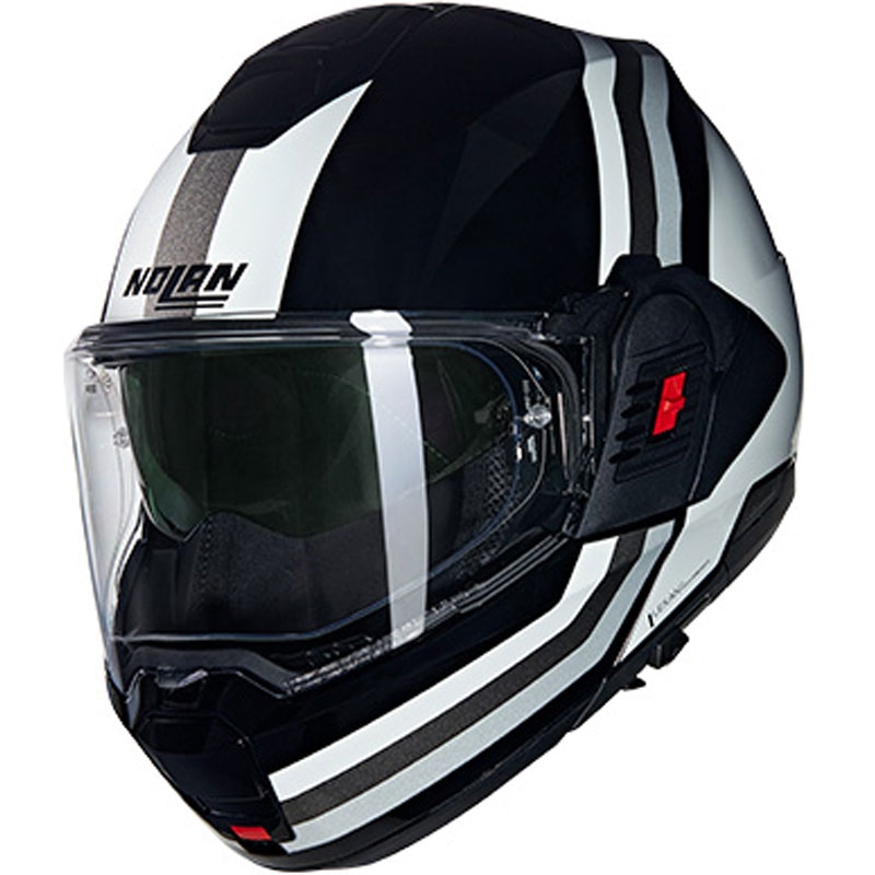Preklopna motociklistička kaciga Nolan N120-1 Lineo N-COM 348 crno-bijelo-srebrna