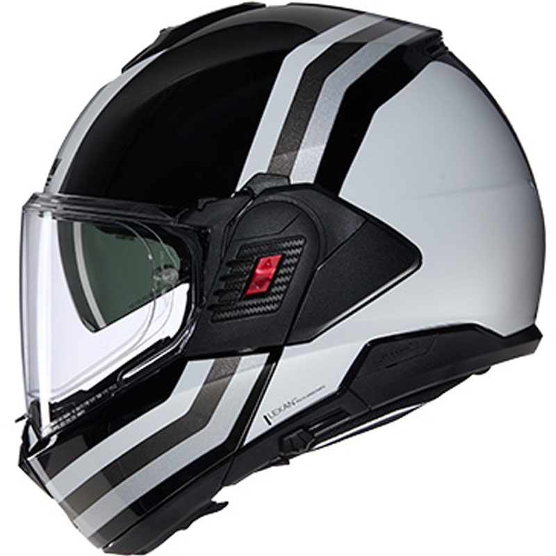 Preklopna motociklistička kaciga Nolan N120-1 Lineo N-COM 348 crno-bijelo-srebrna