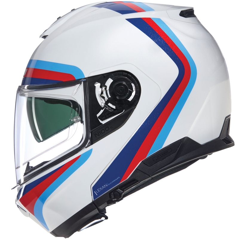 Preklopna motociklistička kaciga Nolan N100-6 Assoluto N-COM 347 bijelo-crveno-plava