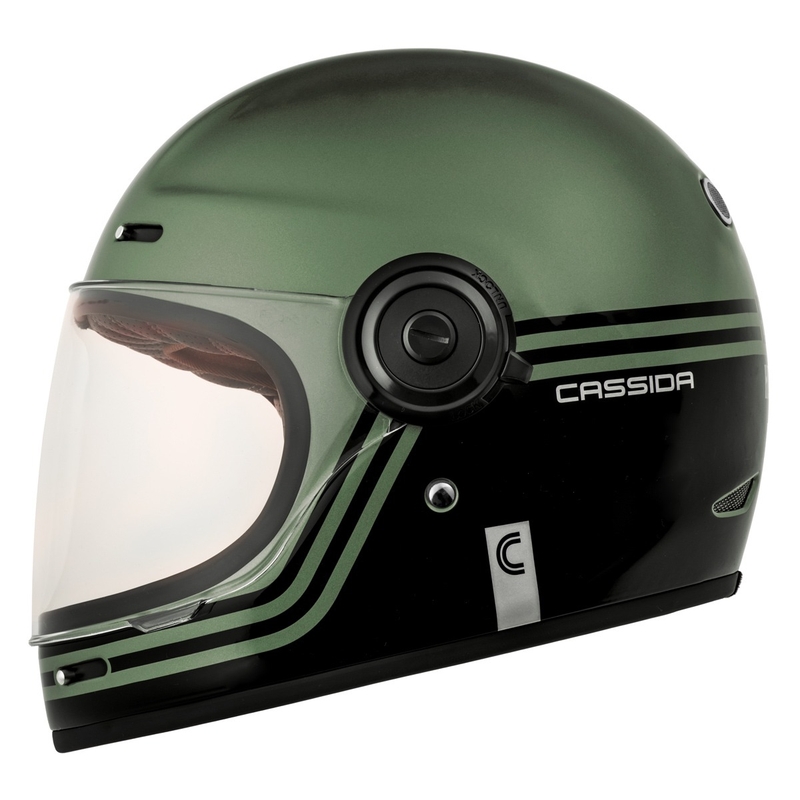 Cassida Fibre Super Hooligan kaciga za motocikle s punim licem, crno-zelena, sniženje - II. kvaliteta