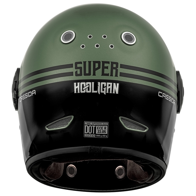 Cassida Fibre Super Hooligan kaciga za motocikle s punim licem, crno-zelena, sniženje - II. kvaliteta