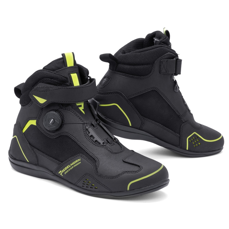 Rebelhorn Spark II motociklističke čizme crno-fluo žute - 2. kvaliteta - II. kvaliteta