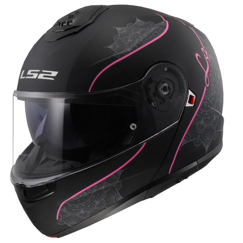Kaciga na preklop LS2 FF908 Strobe II Lux crno-roza - II. kvaliteta