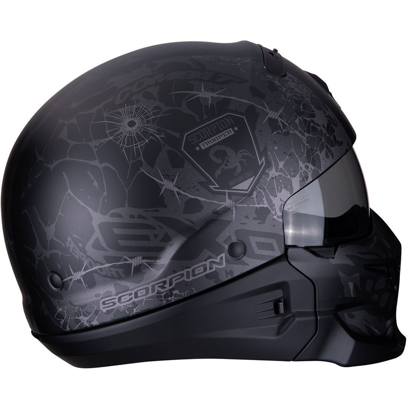 Kaciga Scorpion EXO-COMBAT Stealth crno-srebrna