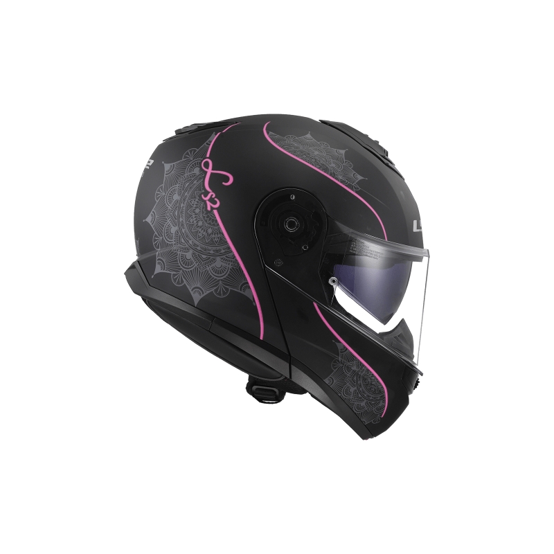 Kaciga na preklop LS2 FF908 Strobe II Lux crno-roza