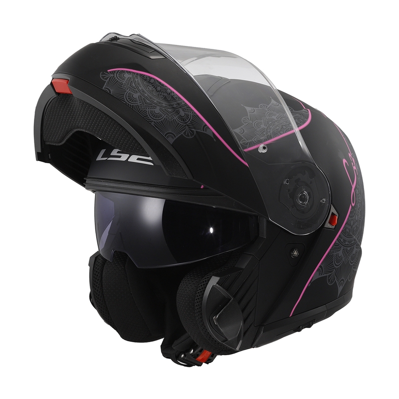 Kaciga na preklop LS2 FF908 Strobe II Lux crno-roza