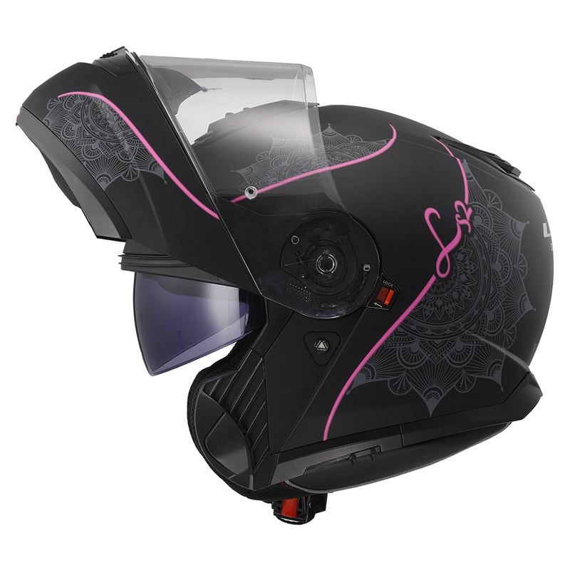 Kaciga na preklop LS2 FF908 Strobe II Lux crno-roza