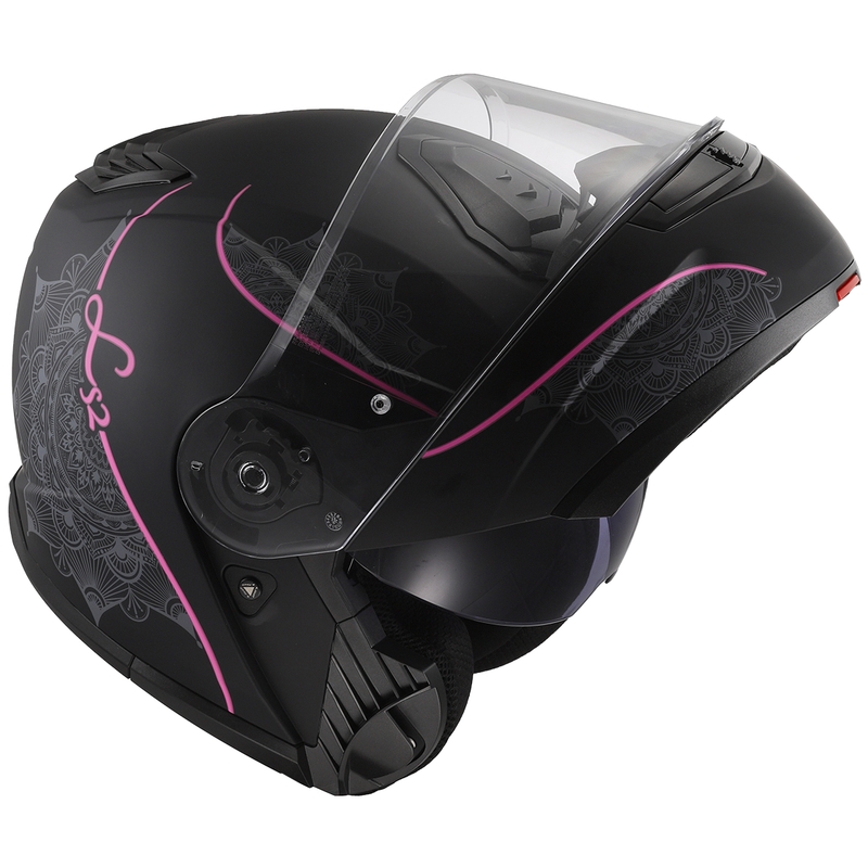 Kaciga na preklop LS2 FF908 Strobe II Lux crno-roza