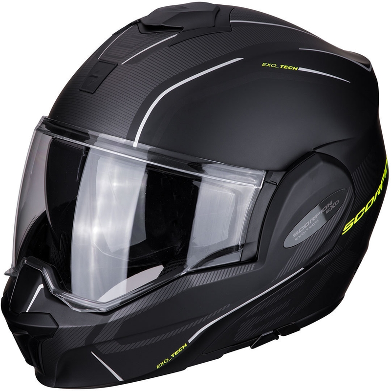 Kaciga na preklop Scorpion EXO-TECH Time-Off crno-fluo žuta