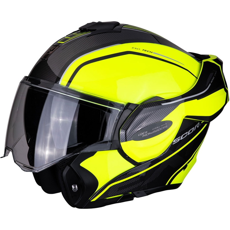 Scorpion EXO-TECH Time-Off preklopna kaciga fluo žuto-srebrna rasprodaja