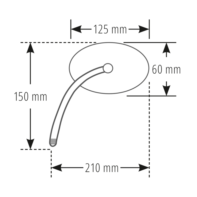 Retrovizor Highsider Smart Oval lijevo/desno crno