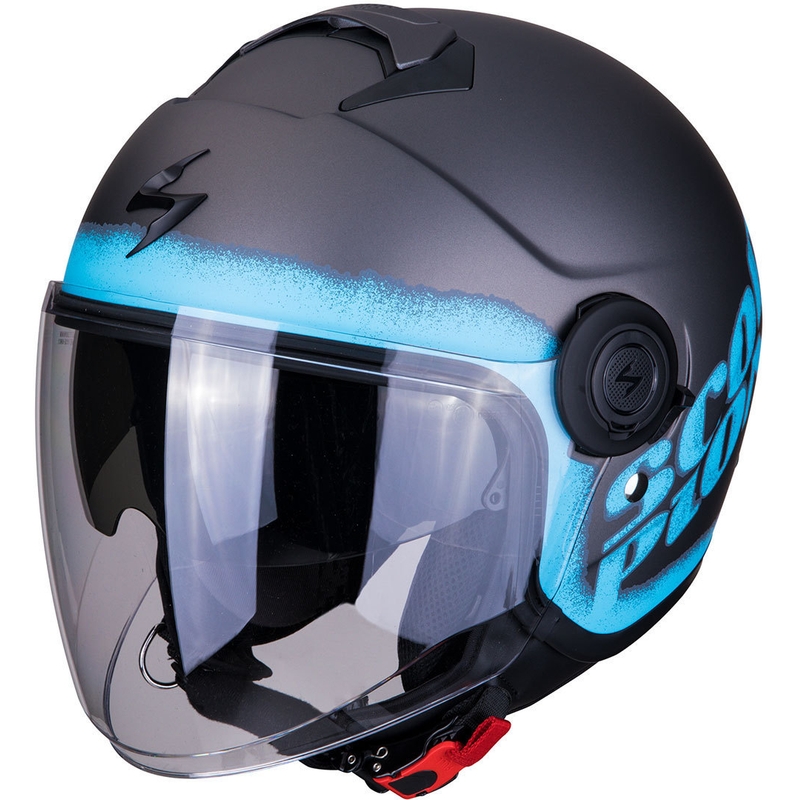 Otvorena motociklistička kaciga Scorpion EXO-CITY Blurr srebrno-plava