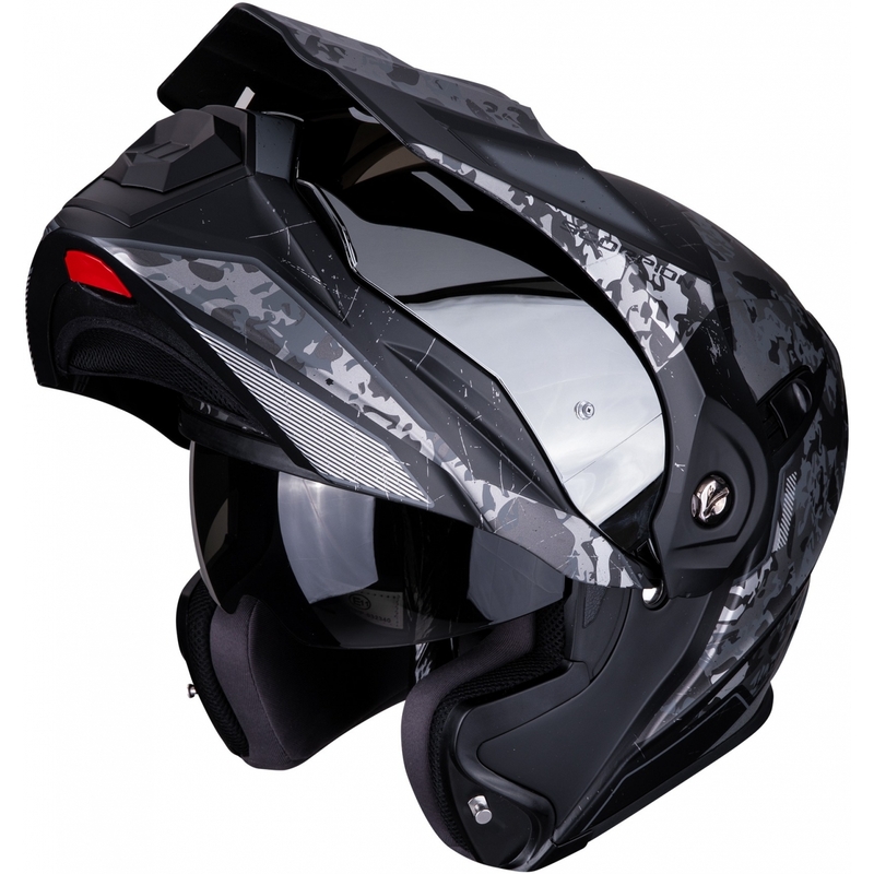 Scorpion ADX-1 Battleflage preklopna enduro kaciga crno-srebrna rasprodaja