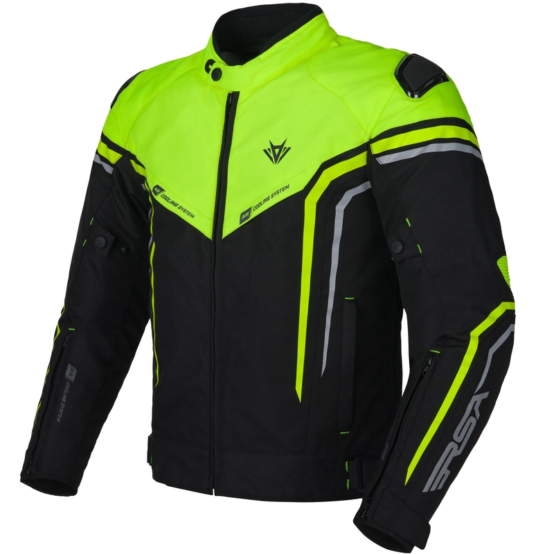 Motociklistička jakna RSA Compact 2 EVO crno-sivo-fluo žuta