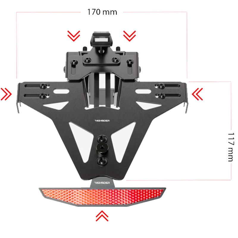 Držač registarske pločice s osvjetljenjem Highsider License Akron RS PRO KTM 690 SMC R crni
