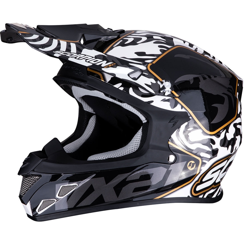 Scorpion VX-21 Air Gnarly motocross kaciga crno-bijela
