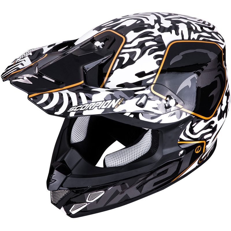 Scorpion VX-21 Air Gnarly motocross kaciga crno-bijela