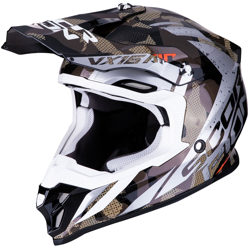 Scorpion VX-16 Air Waka motocross kaciga crno-srebrna